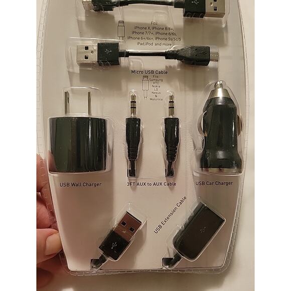 iPhone iPad Android USB ITek Charger Pro All In One Charging Kit Home/Car - Picture 4 of 6